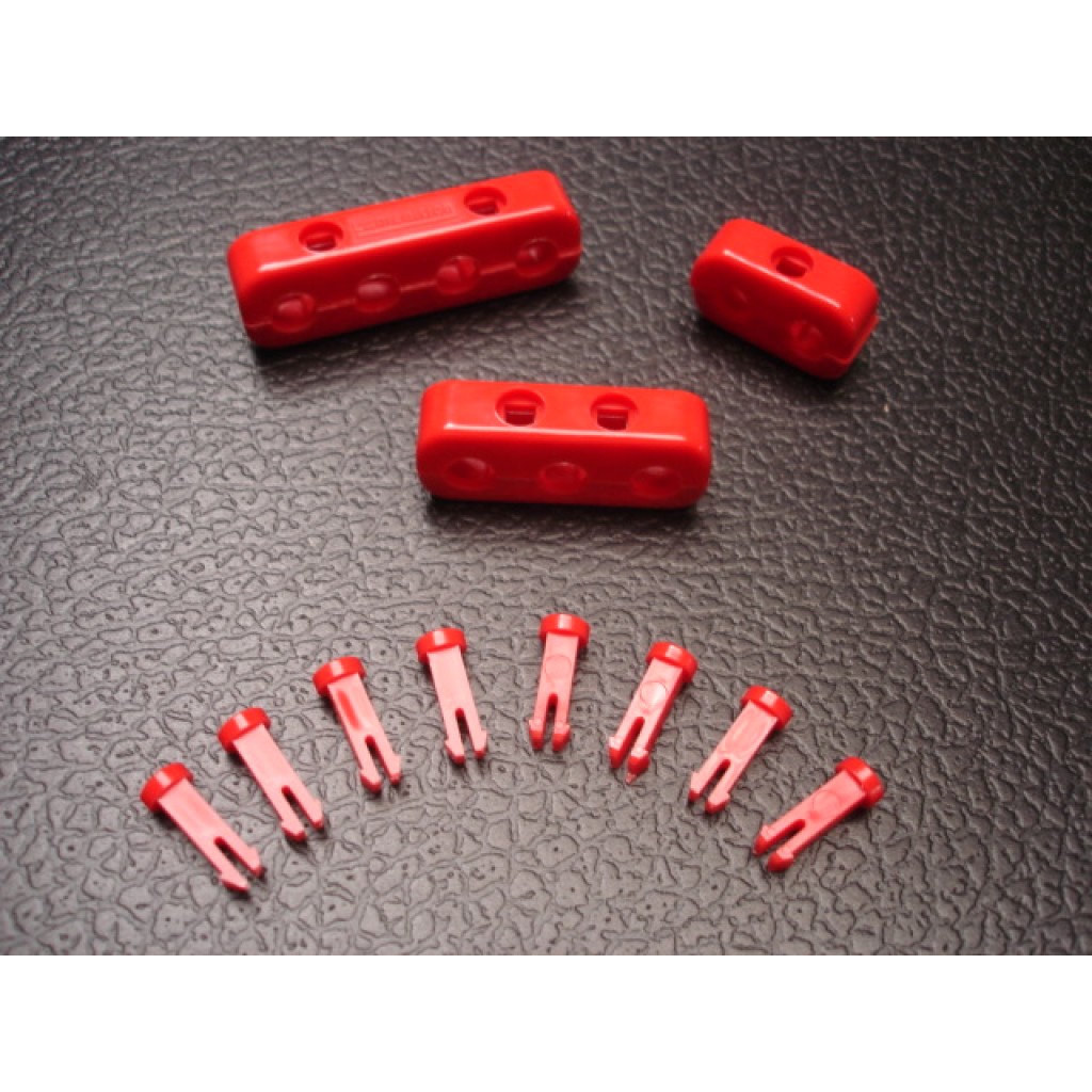 Suportes de fios das velas vermelhos