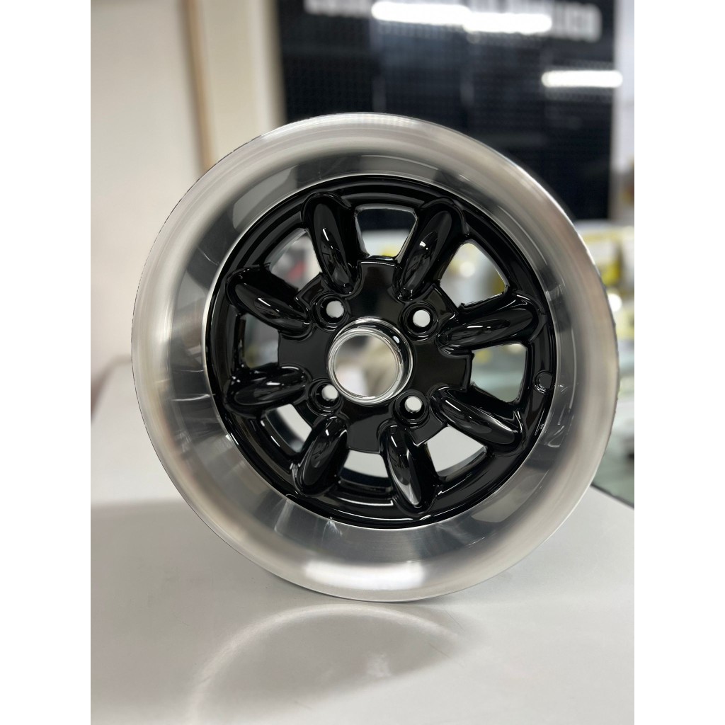 Jogo 4 Jantes 6x12" pretas, bordo polido, ET3 4x101.6"                