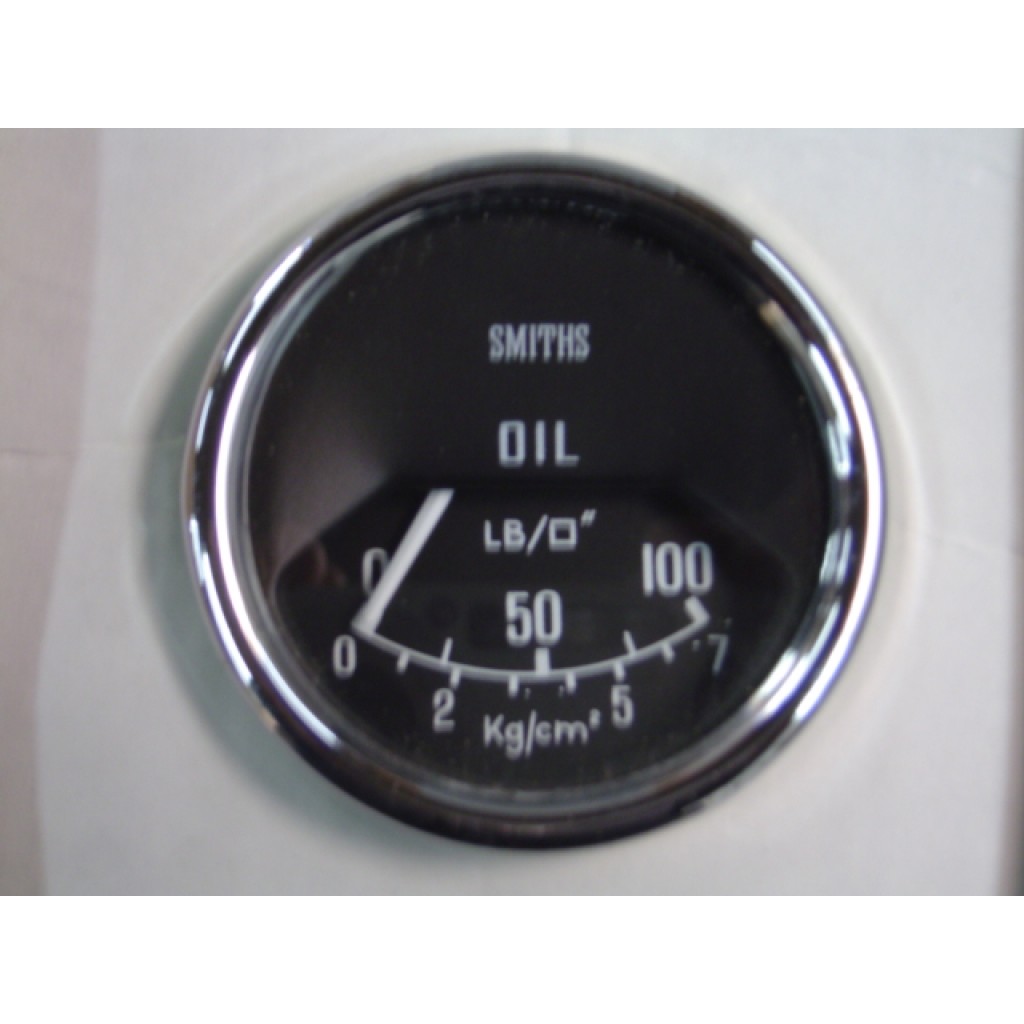 Manómetro Smiths de pressão de óleo (0-50-100) preto